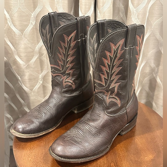 Larry Mahan Men’s Brown Genuine Cowboy Western Boots / Shoes Men's Size: 12D - Picture 12 of 13